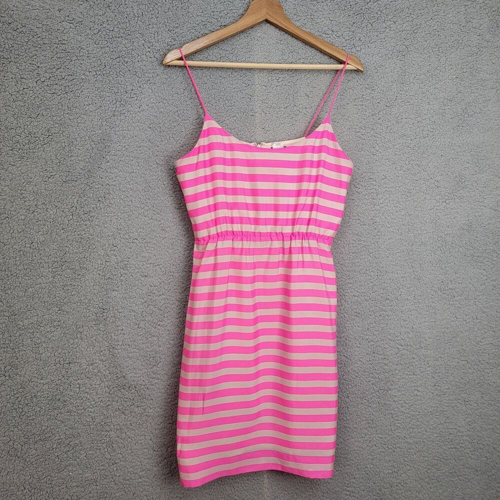 J. Crew Pink and White Striped Mini Dress